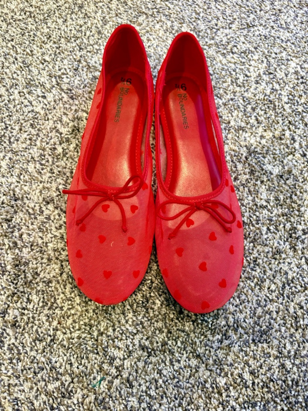 No Boundaries Women's Mesh Ballet Bow Flats New